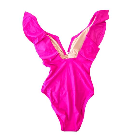 J. Crew Ruched Ruffle One-Piece Swimsuit Size 2 NWT - Picture 3 of 7